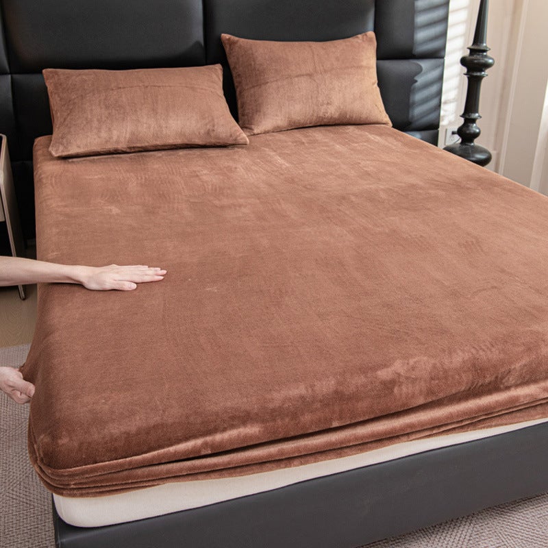 Thick Flannel Fitted Sheet, Upgraded Fleece Mattress Protector - Image 2