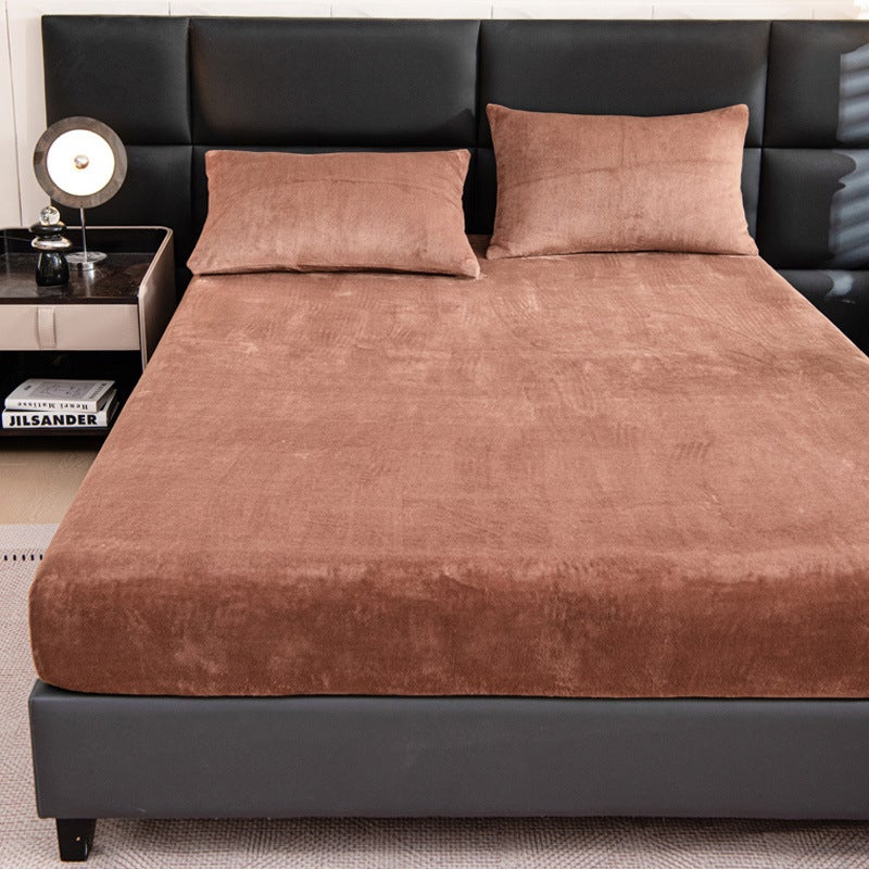 Thick Flannel Fitted Sheet, Upgraded Fleece Mattress Protector - Image 1