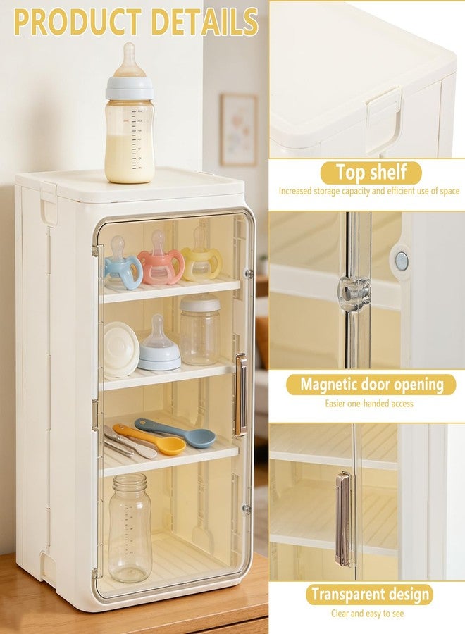 Wenceda Baby Bottle Organizer, 3/4 Tier Bottles Storage Organizer, Baby Bottle Drying Rack for Bottles, Pacifiers,Pump Parts, Clear Station Organize Container for Bathroom, Cabinet, Pantry, Vanity, Countertop - Image 3