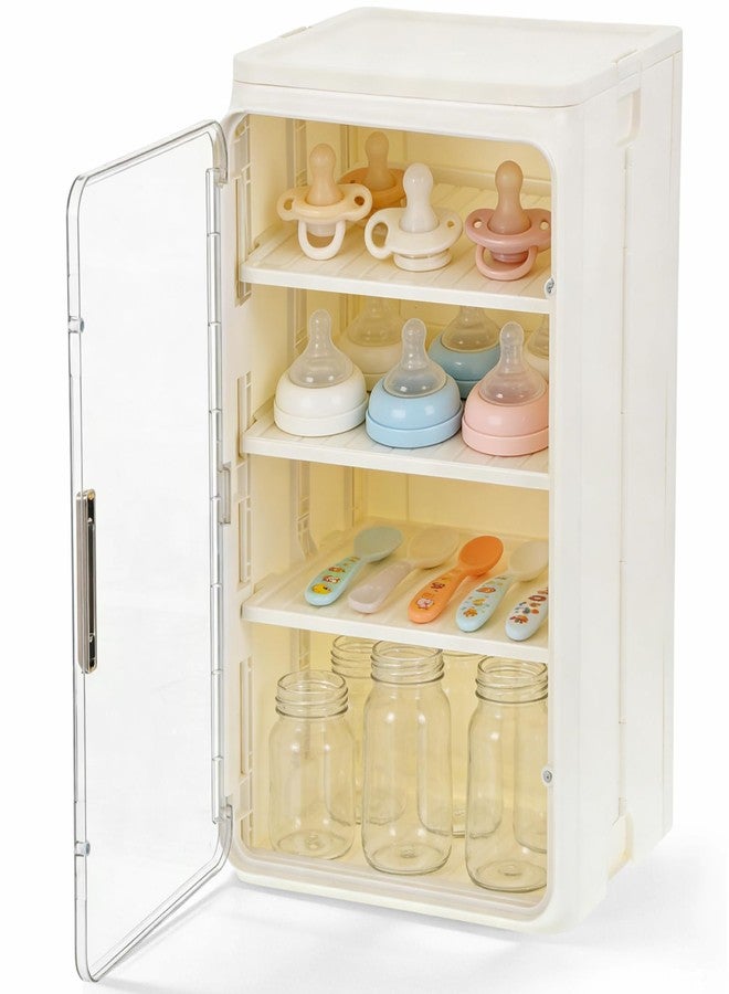 Wenceda Baby Bottle Organizer, 3/4 Tier Bottles Storage Organizer, Baby Bottle Drying Rack for Bottles, Pacifiers,Pump Parts, Clear Station Organize Container for Bathroom, Cabinet, Pantry, Vanity, Countertop - Image 1