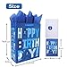 wishinside 165 Extra Large Blue Gift Bags Set with Greeting Card and Tissue Papers Blue Happy Birthday for Mens Birthday Party Kids Parties Baby Shower or Baby Boy 165x55x126 1 Pcs - Image 4