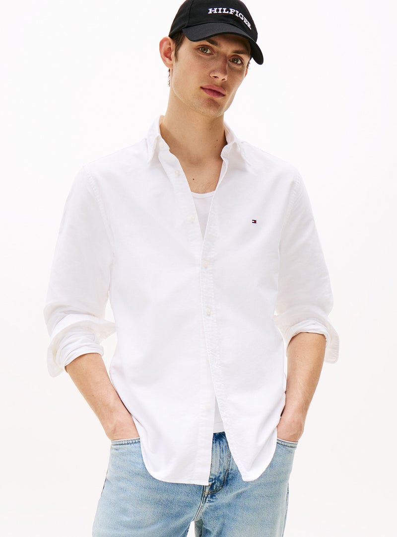TOMMY HILFIGER Regular Fit Flag Embroidery Oxford Shirt - Image 1