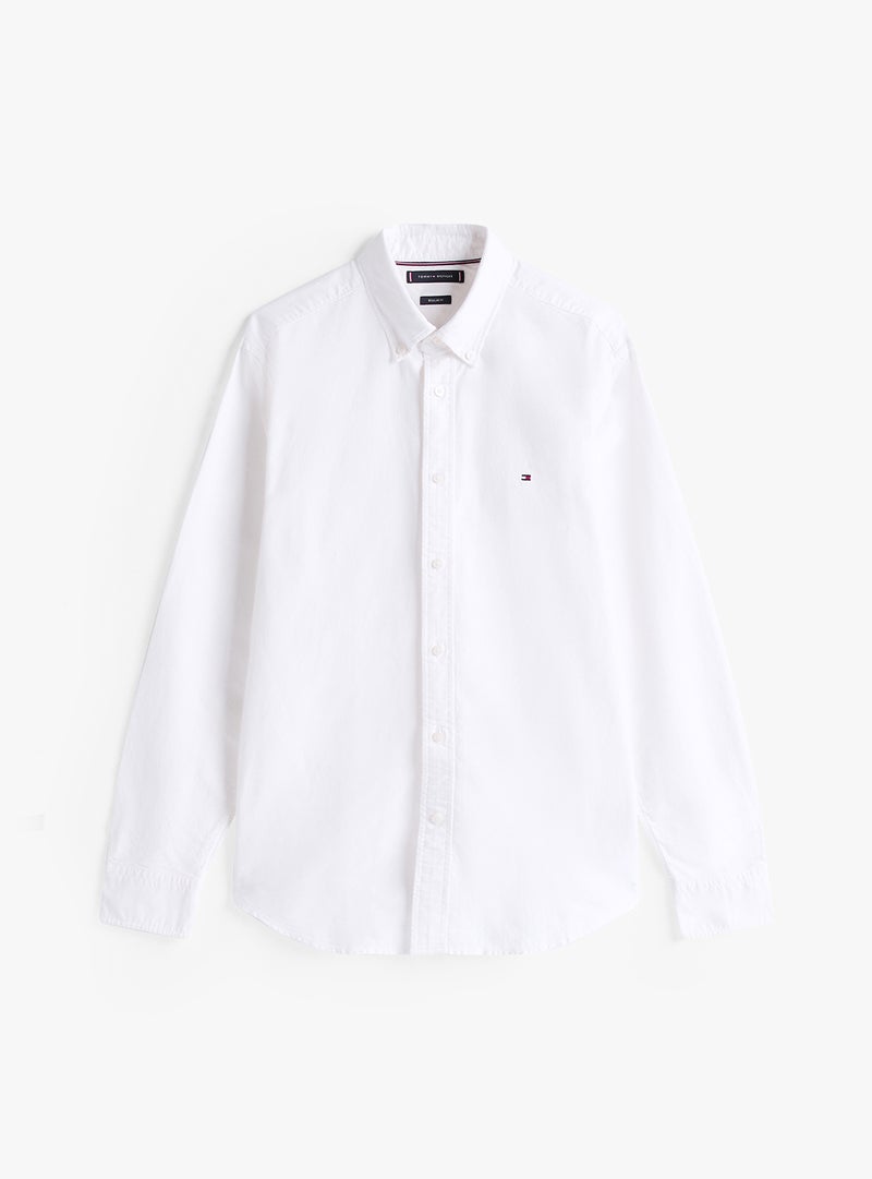 TOMMY HILFIGER Regular Fit Flag Embroidery Oxford Shirt - Image 5