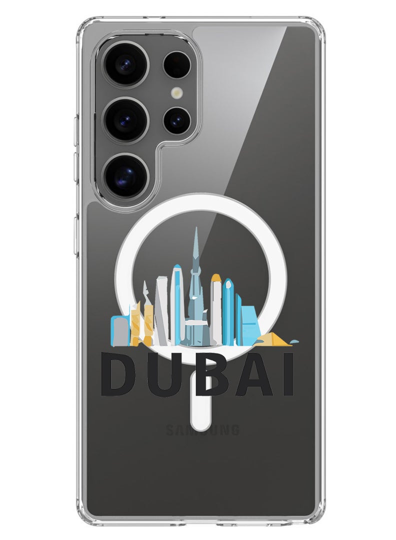 Theodor Magnetic Case for Samsung Galaxy S25 Ultra 6.9-inch Compatible with MagSafe Wireless Charging, Shockproof Phone Bumper Cover Dubai Black - Image 1