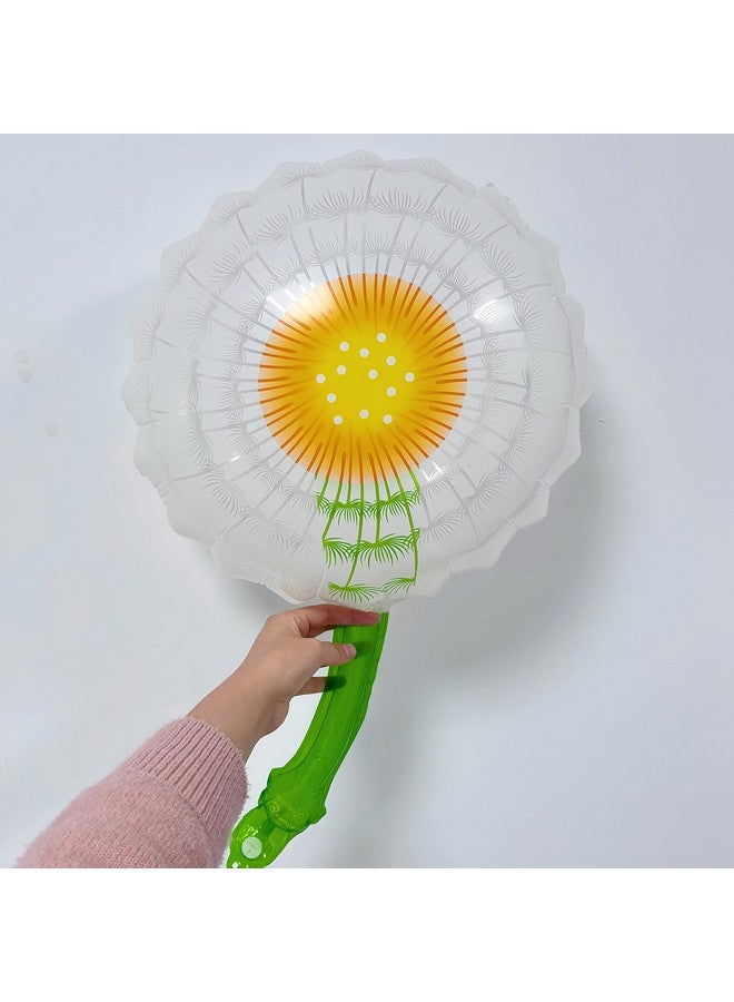 CYMYLAR CYMYLAR Dandelion Balloons 5 Pack/Memorial Balloons White Latex Balloons/Graduation Decoration/Baby Shower/Birthday/Picnic Party/Daisy Balloons/Aluminum Foil Mylar Flower for Party Decorations  - Image 2