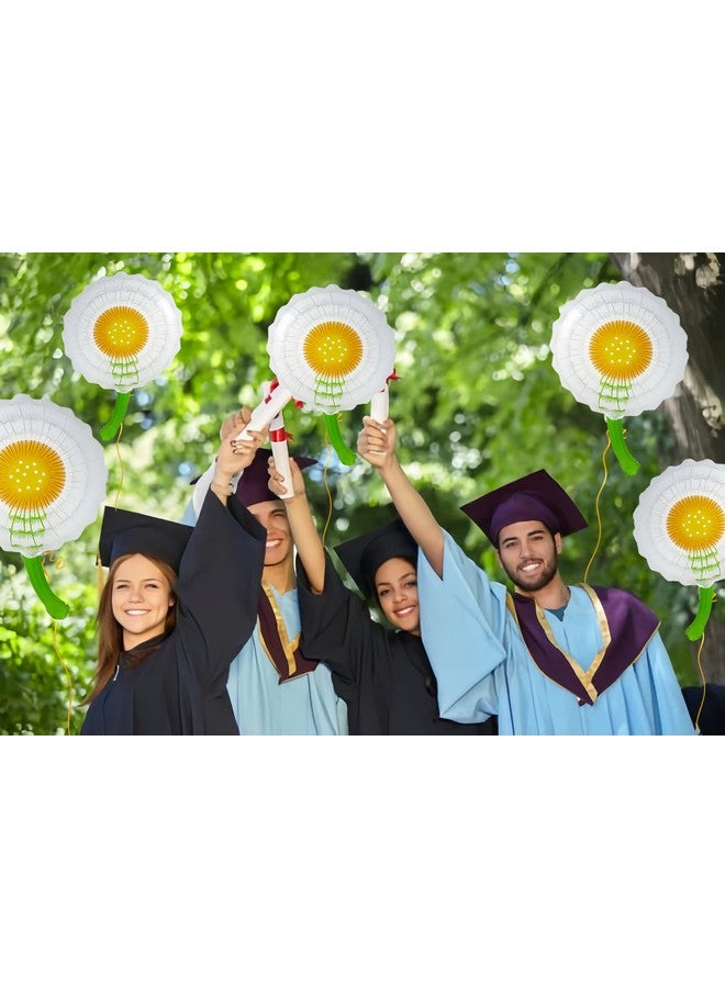 CYMYLAR CYMYLAR Dandelion Balloons 5 Pack/Memorial Balloons White Latex Balloons/Graduation Decoration/Baby Shower/Birthday/Picnic Party/Daisy Balloons/Aluminum Foil Mylar Flower for Party Decorations  - Image 5
