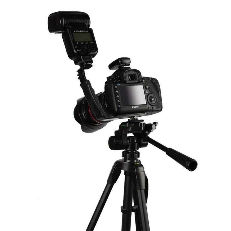 SHOPEE حامل L مزدوج للكاميرات DSLR مع تركيب حذاء مزدوج للضوء والفلاش والشاشات أو الميكروفونات - Image 3