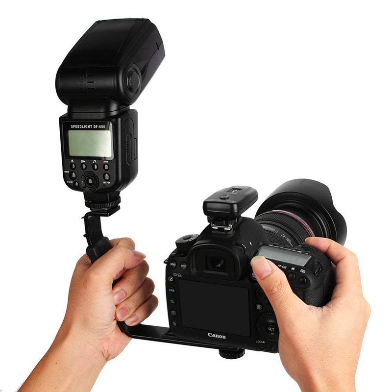 SHOPEE حامل L مزدوج للكاميرات DSLR مع تركيب حذاء مزدوج للضوء والفلاش والشاشات أو الميكروفونات - Image 2