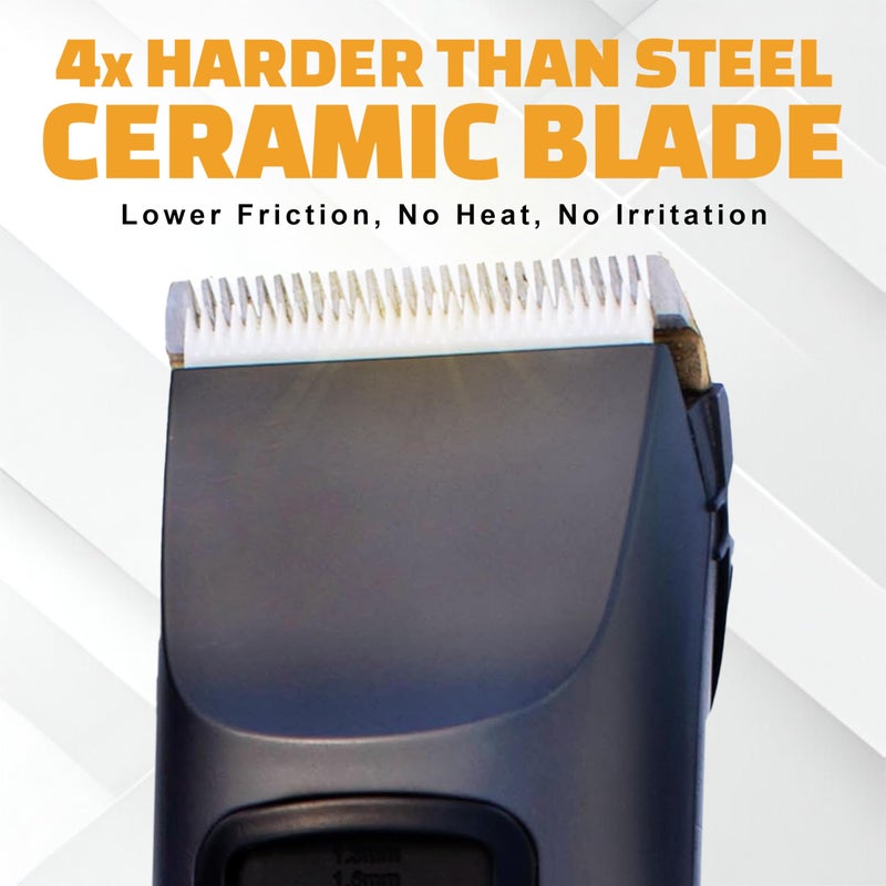 Brio Beardscape V2 Beard Trimmer for Men Professional with Low Friction Ceramic Blade, Cordless Professional Hair Trimmer for Barbers with 4 Hrs of Long Battery Timing, Ideal for Beard & Body (Gray) - Image 3