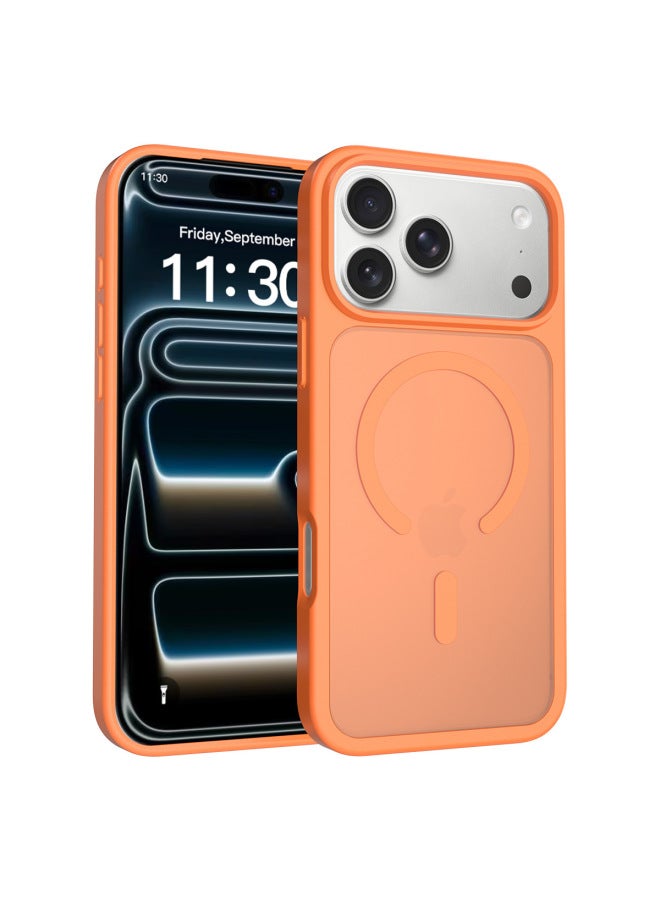 Dual Color Frame Matte Translucent MagSafe Magnetic Case For iPhone, Large Camera Window Shockproof Hybrid TPU+PC Anti-Fingerprint Protective Cover
