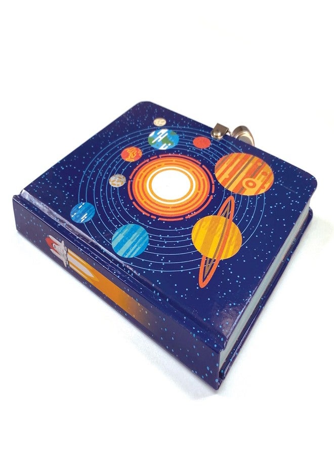 بلاي هاوس دفتر يوميات للأطفال مُسطّر بقفل ومفتاح، نظام شمسي متوهج في الظلام - Image 3
