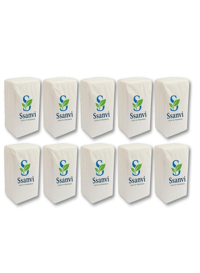 Ssanvi L-Fold/Table Top Napkin Paper Refill | 1000 Sheets | Pack of 10 | Premium Disposable Tissue for Restaurants, Cafes, Offices & Home Use - Image 1