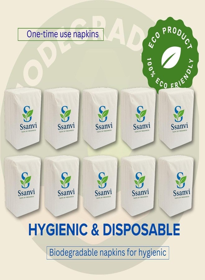 Ssanvi L-Fold/Table Top Napkin Paper Refill | 1000 Sheets | Pack of 10 | Premium Disposable Tissue for Restaurants, Cafes, Offices & Home Use - Image 2