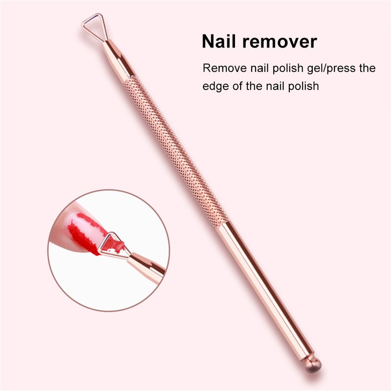 2pcs Gel Nail Polish Removal Tool Stainless Steel Dead Skin Cuticle Peeler Scraper Cuticle Pusher & Spoon Double-ended Nail Cleaner Manicure & Pedicure Tools with Storage Case - Image 3