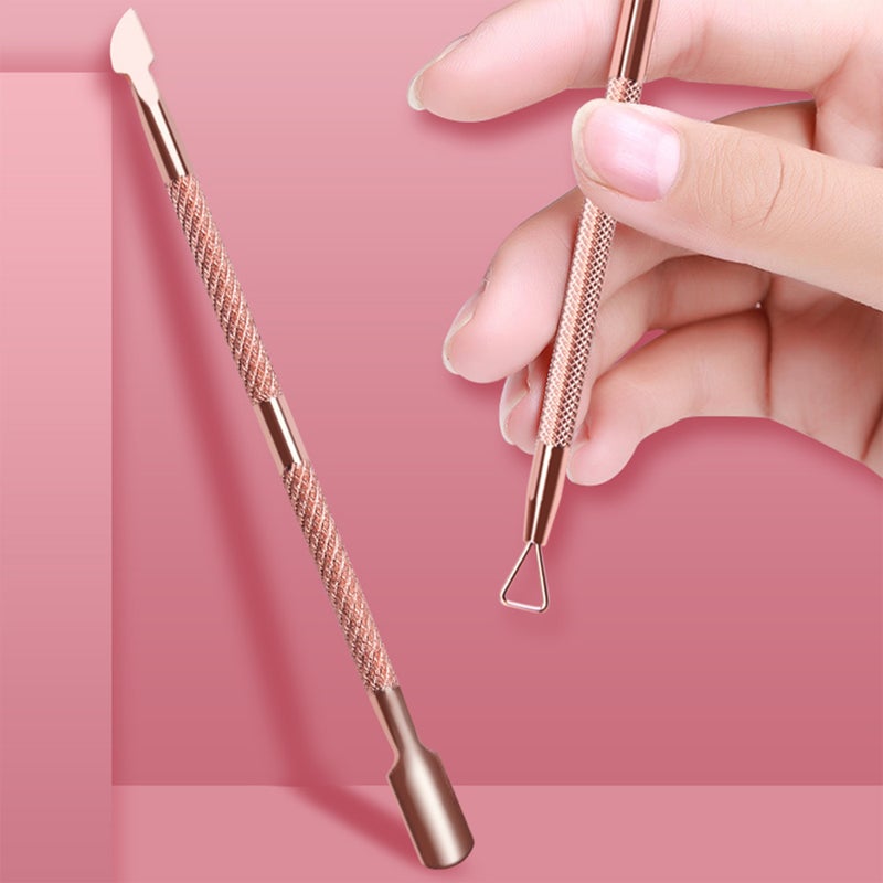 2pcs Gel Nail Polish Removal Tool Stainless Steel Dead Skin Cuticle Peeler Scraper Cuticle Pusher & Spoon Double-ended Nail Cleaner Manicure & Pedicure Tools with Storage Case - Image 5