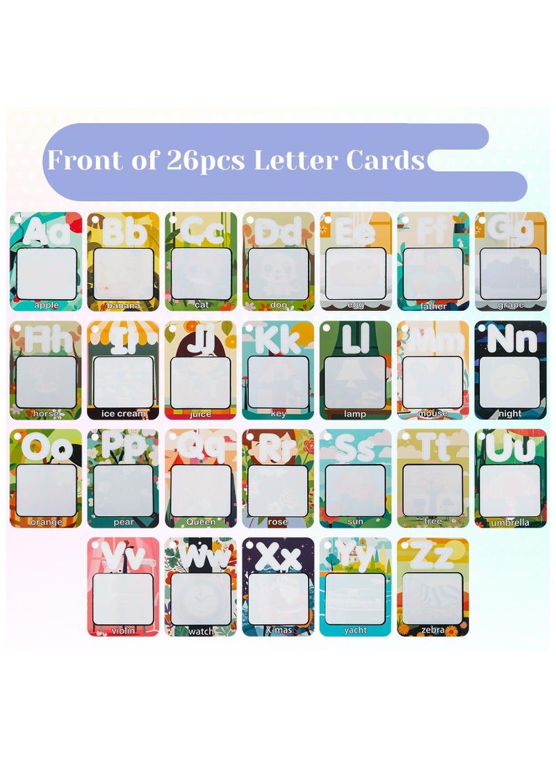 Water Coloring Books Alphabet Water Coloring Cards, Reusable Aqua Painting Flash Cards, Drawing 26 Letters ABC Words, Educational Learning Toy Gift, Improving Imagination, Color Perception - Image 4