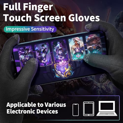 ENPOINT Touch Screen Gloves - 5 Pairs Highly Sensitive Seamless Gaming Gloves for Sweaty Hands, Breathable Anti-Slip Guantes Gamer, PUBG Mobile Call of Duty Mobile Gaming Accessories - Image 2