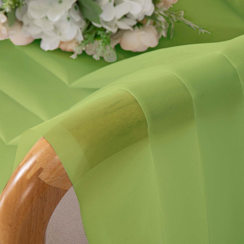 OVZME Sheer Curtains 84 Inches Long 2 Panels Set, Light Filtering Transparent Lightweight Soft Window Treatment Panels for Study Room Living Room Guest Room, Each 42W x 84L Inches, Lime - Image 3