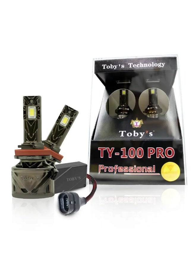 Toby's Tobys TY100 PRO 2 Pieces Car LED Headlight Bulbs Original 100W Power 10000 Lumens With Color Temperature 6500K-H11