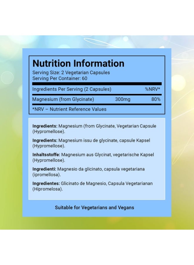 iperk Magnesium Glycinate Capsules Provide 300 mg of Pure Elemental Magnesium Per Serving 120 Vegan Caps | Magnesium Supplement Non GMO, Dairy & Gluten Free - Image 3