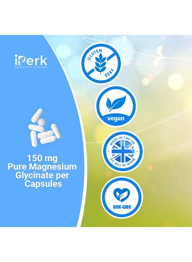 iperk Magnesium Glycinate Capsules Provide 300 mg of Pure Elemental Magnesium Per Serving 120 Vegan Caps | Magnesium Supplement Non GMO, Dairy & Gluten Free - Image 5