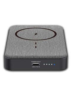 SWISS MILITARY 10000mAh Magnetic Wireless Power Bank (Cable Included) - 15W MagSafe Charging, Foldable Stand, 20W USB-C Output, Compatible with iPhone 12+, Samsung, Huawei - Grey  - Image 2