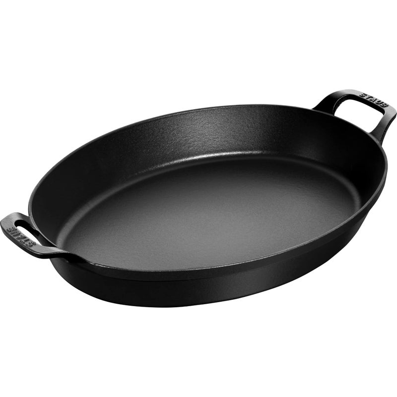 Staub Cast Iron 145inch X 112inch Oval Baking Dish  Matte Black Made in France