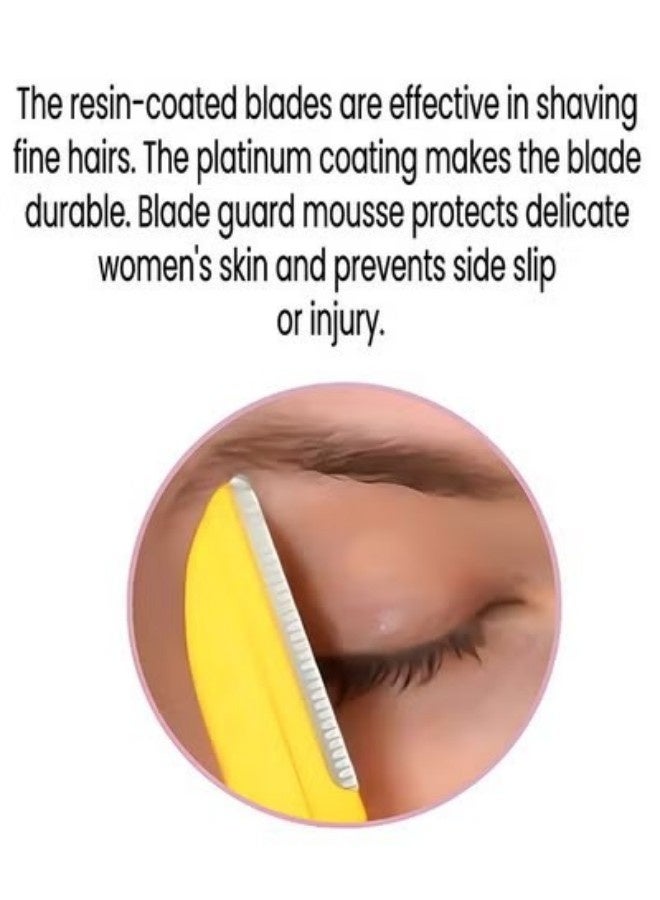 فيذر 1 رزمة/3 ريشة مقطعة لحلاقة الوجه والجسم، تزيل الشعر النقي من رقبة ووجه الحاجبين، تصميم الطي، قادرة على دوران 180 درجة، مناسبة للسفر والاستخدام المنزلي - Image 4