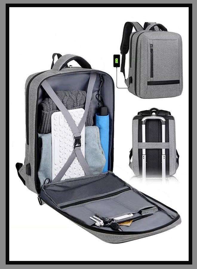 كان واي حقيبة ظهر متعددة الوظائف قابلة للتنفس مع منفذ USB حقيبة مدرسية خفيفة من النايلون المقاوم للماء للرجال 15.6 بوصة - Image 1