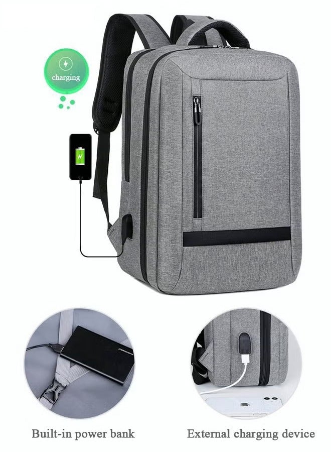 كان واي حقيبة ظهر متعددة الوظائف قابلة للتنفس مع منفذ USB حقيبة مدرسية خفيفة من النايلون المقاوم للماء للرجال 15.6 بوصة - Image 4