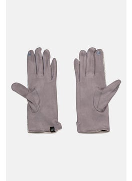 Justin Gregory Women 1 Pair Plaid Puffer Gloves, Sliver  - Image 2