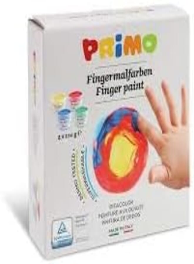 PRIMO Finger paint in pot, 4 colours 100 g NO.2241TD100S4T
