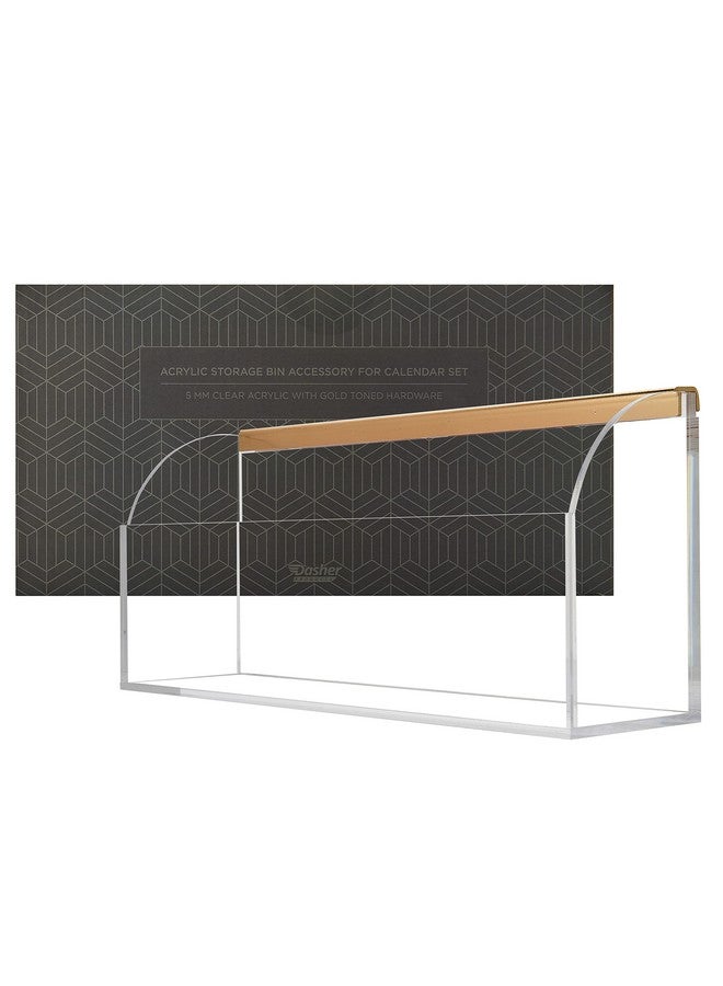 Dasher Products Acrylic Storage Bin Accessory For Acrylic Clear Calendar For Wall, 12.4" X 3" X 5.1" Acrylic Organizer With Gold Tone Hardware To Store Pens, Pencils, Office Supplies, Art Supplies (Storage Bin) - Image 5