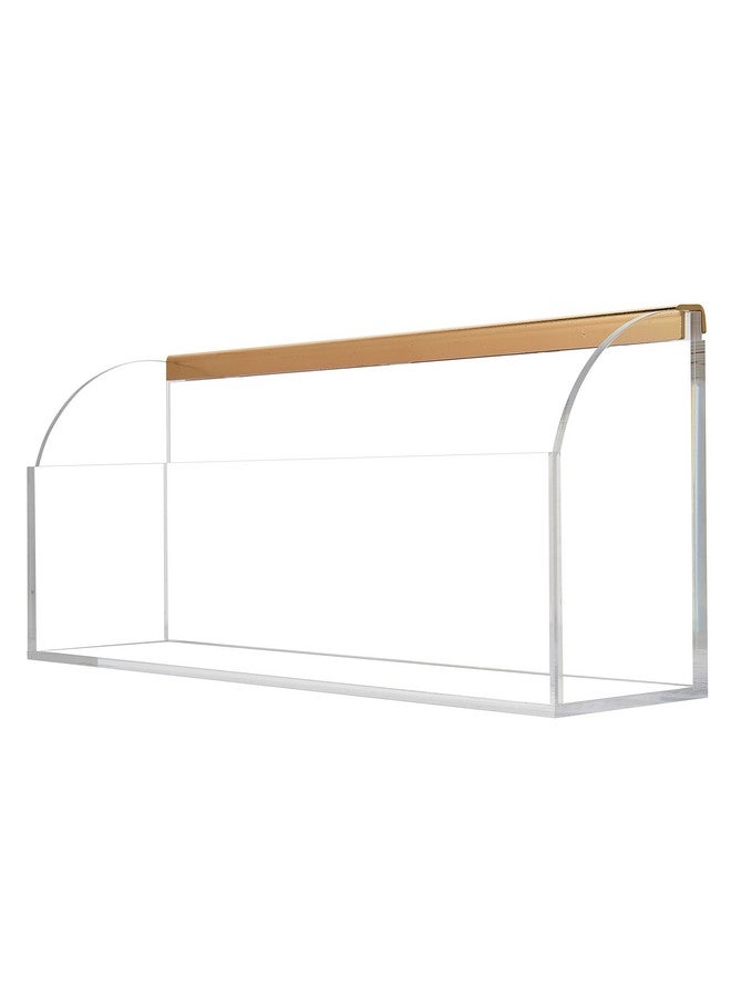 Dasher Products Acrylic Storage Bin Accessory For Acrylic Clear Calendar For Wall, 12.4" X 3" X 5.1" Acrylic Organizer With Gold Tone Hardware To Store Pens, Pencils, Office Supplies, Art Supplies (Storage Bin) - Image 1