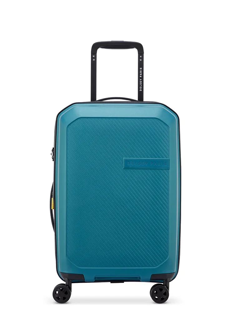 DELSEY Paris Anvers 55 cm Expandable 4 Double-Wheeled Small Cabin Suitcase Trolley - Teal Blue