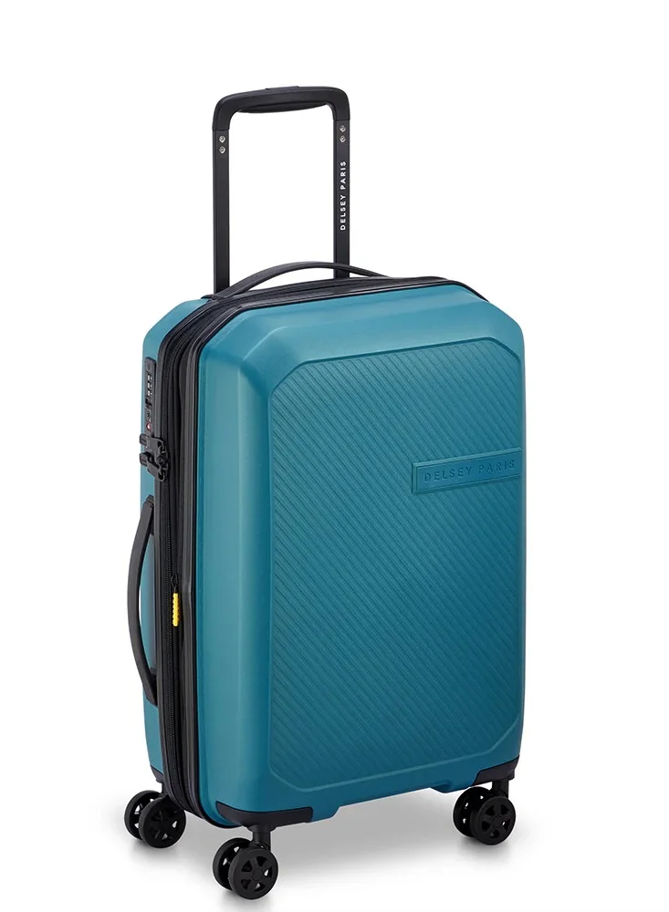 DELSEY Paris Anvers 55 cm Expandable 4 Double-Wheeled Small Cabin Suitcase Trolley - Teal Blue