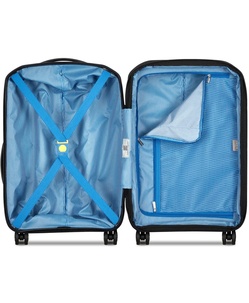DELSEY Paris  anvers 55 cm hardside 4-double wheeled expandable cabin lugagge trolley - teal blue  | Best Price UAE