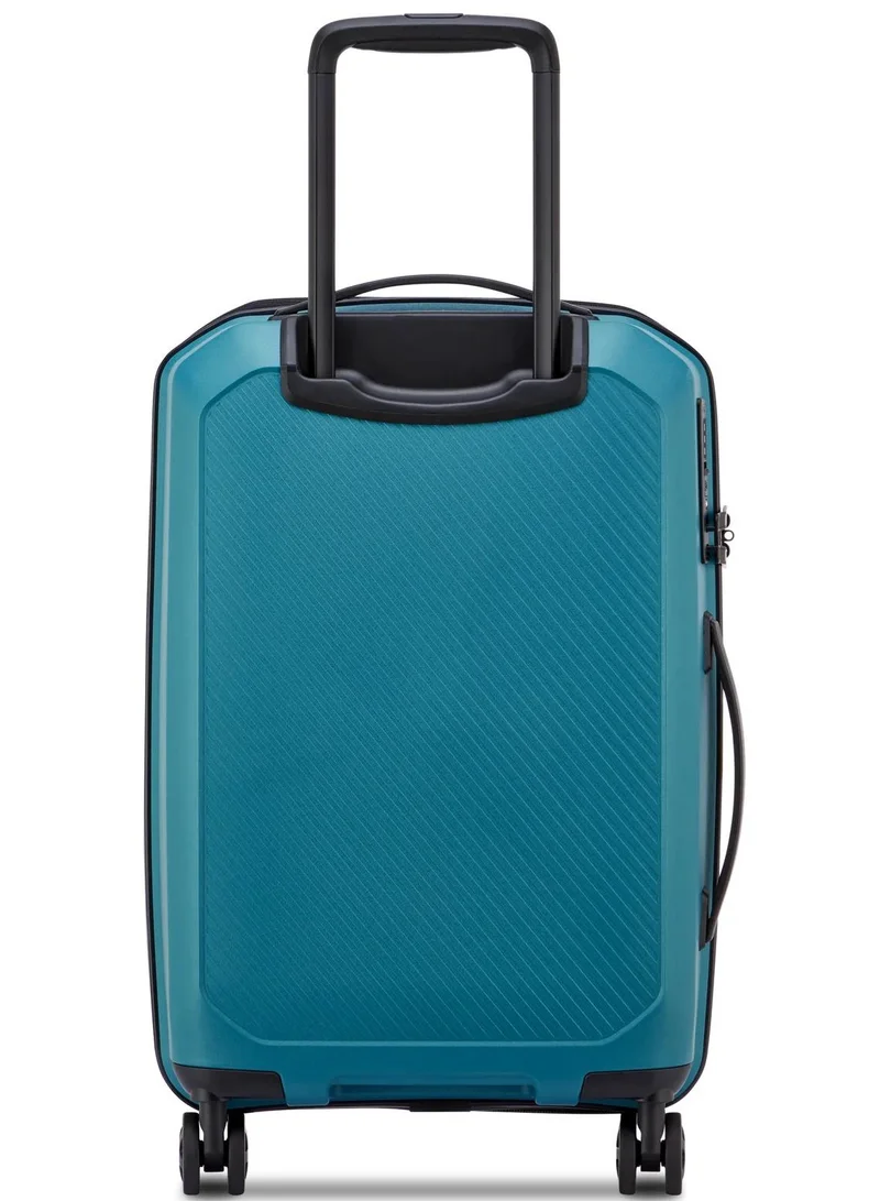 DELSEY Paris  anvers 55 cm hardside 4-double wheeled expandable cabin lugagge trolley - teal blue  | Best Price UAE