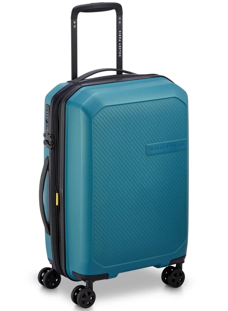 ديلسي _باريس حقيبة سفر صغيرة بعجلات مزدوجة قابلة للتوسيع  سم - أزرق مخضر