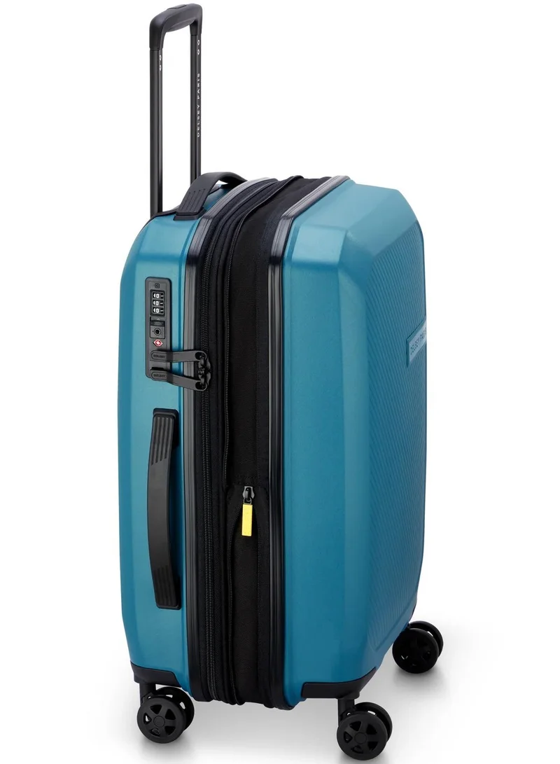 DELSEY Paris  anvers 55 cm hardside 4-double wheeled expandable cabin lugagge trolley - teal blue  | Best Price UAE