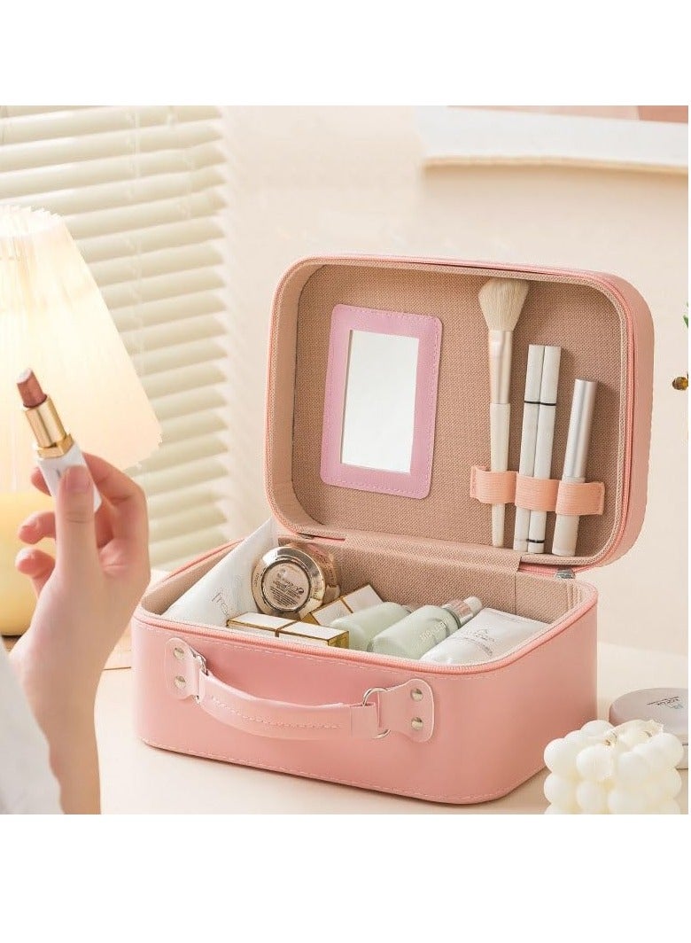 general Cromie cosmetic bag waterproof PU cosmetic bag storage bag with makeup mirror multifunctional makeup brush storage bag travel supplies storage bag large capacity travel business trip ladies stylish cute storage bag convenient travel work - Image 3