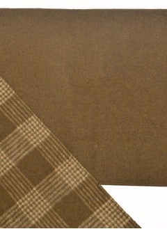 سكارف كوليكشنز وشاح/سكارف/شال/غطاء/كوفية/بطانية شتوي صوف ذو وجهين سادة ومنقش تصميم مربعات/كاروه/مخطط للرجال والنساء - حجم صغير 150x30سم - P02 بني زيتوني  - Image 3