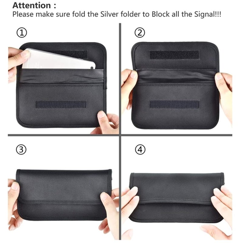 Faraday Pouch Signal Blocking Case for Keyless Entry Car Keys with 2 Bags and 5 Card Slots - Image 4