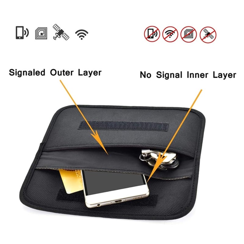 Faraday Pouch Signal Blocking Case for Keyless Entry Car Keys with 2 Bags and 5 Card Slots - Image 3