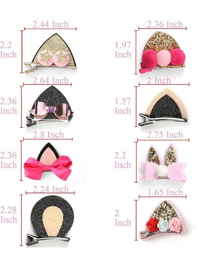 OneDor Sparkle Shiny Hair Bow Ribbon Clip sets for Babies, Toddlers, Young Girls, and Children (Animal-8 Pairs) - Image 2