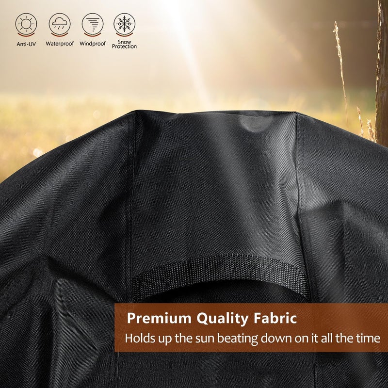SheeChung Outdoor Fireplace Cover for Fire Sense 01471 Fire Pit,Waterproof Round Grill Cover 30 Inch,Heavy Duty 600D Outside Round Covers for BBQ Grill Smoker,UV Resistant,30"Dx43"H - Image 5