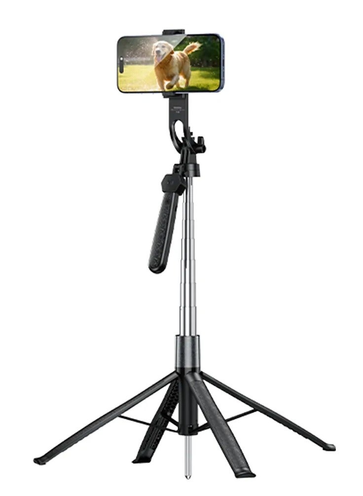 ريماكس عصا سيلفي متعددة الوظائف، حامل ثلاثي القوائم وحامل بث مباشر، حامل ثلاثي القوائم قابل للتعديل مع جهاز تحكم لاسلكي، حامل هاتف قابل للتمديد للتصوير الفوتوغرافي وتسجيل الفيديو - Image 1