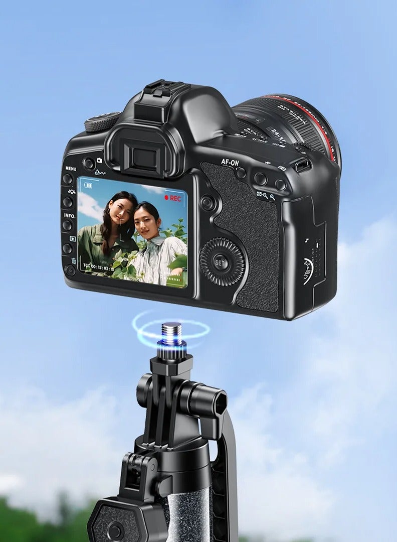 ريماكس عصا سيلفي متعددة الوظائف، حامل ثلاثي القوائم وحامل بث مباشر، حامل ثلاثي القوائم قابل للتعديل مع جهاز تحكم لاسلكي، حامل هاتف قابل للتمديد للتصوير الفوتوغرافي وتسجيل الفيديو - Image 2