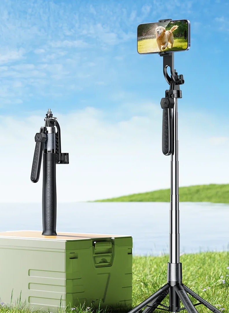 ريماكس عصا سيلفي متعددة الوظائف، حامل ثلاثي القوائم وحامل بث مباشر، حامل ثلاثي القوائم قابل للتعديل مع جهاز تحكم لاسلكي، حامل هاتف قابل للتمديد للتصوير الفوتوغرافي وتسجيل الفيديو - Image 5