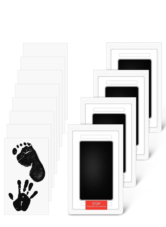 Baby Footprint Kit, 4-Pack Inkless Hand and Footprint Kit, Clean-Touch Baby Hand and Footprint Kit Dog Paw Print Kit Dog Nose Print Kit for Newborn and Pet, 4 Ink Pads and 8 Imprint Cards - Image 1
